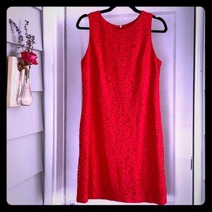 Vince Camuto Red Lace Sleeveless Dress Size 8
